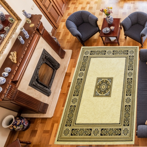 Dywan Tradycyjny 280x370 cm Orientalny Kremowy Do Salonu BELVEDERE 0809D cream/cream
