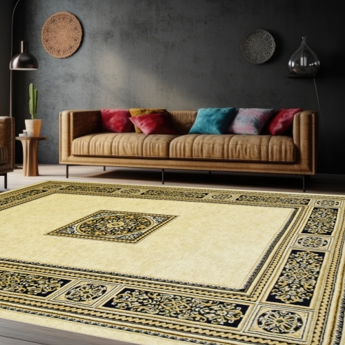 Dywan Tradycyjny 280x370 cm Orientalny Kremowy Do Salonu BELVEDERE 0809D cream/cream