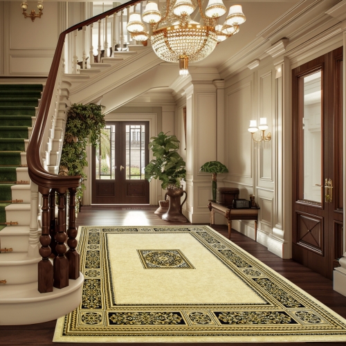 Dywan Tradycyjny 280x370 cm Orientalny Kremowy Do Salonu BELVEDERE 0809D cream/cream