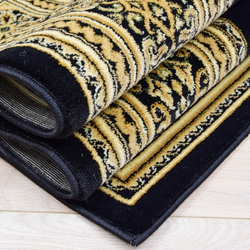 Dywan Tradycyjny 160x220 cm Orientalny Czarny Do Salonu BELVEDERE 0809D navy/navy