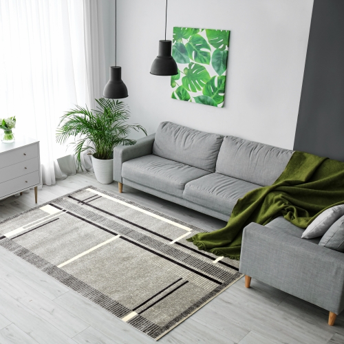 Dywan Geometryczny 60x110 Nowoczesny Szary Do Salonu ADVENTURE 11691-18411