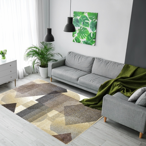 Dywan Abstrakcyjny 60x110 Nowoczesny Beżowy Do Salonu ADVENTURE 11721-18455
