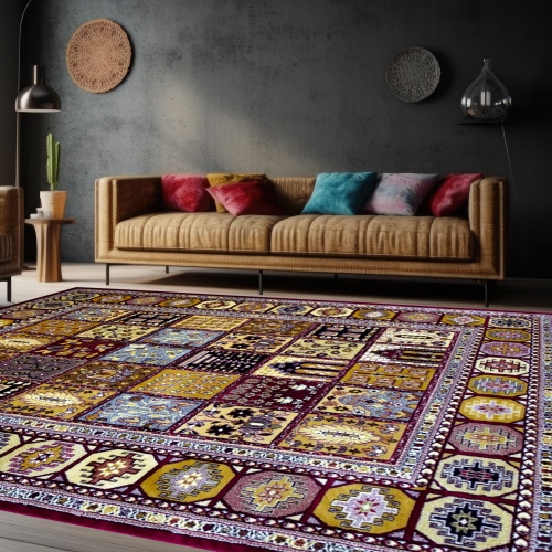 Dywan Tradycyjny 60x100 cm Orientalny Bordowy Do Salonu BELVEDERE 1538A cherry/cherry