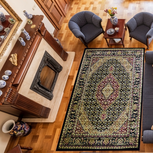 Dywan Tradycyjny 60x100 cm Orientalny Czarny Do Salonu BELVEDERE 1546A black/black