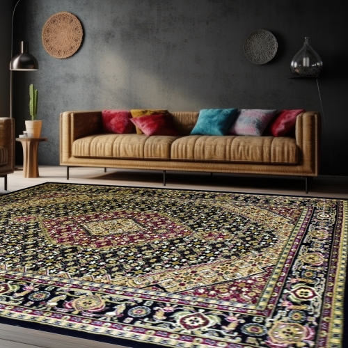 Dywan Tradycyjny 60x100 cm Orientalny Czarny Do Salonu BELVEDERE 1546A black/black