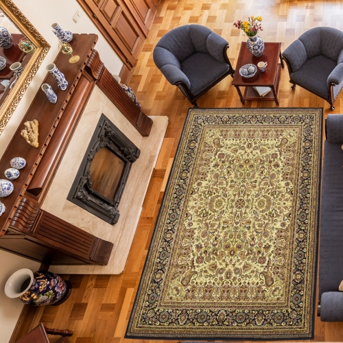 Dywan Tradycyjny 60x100 cm Orientalny Kremowy Do Salonu BELVEDERE 1650A cream/black