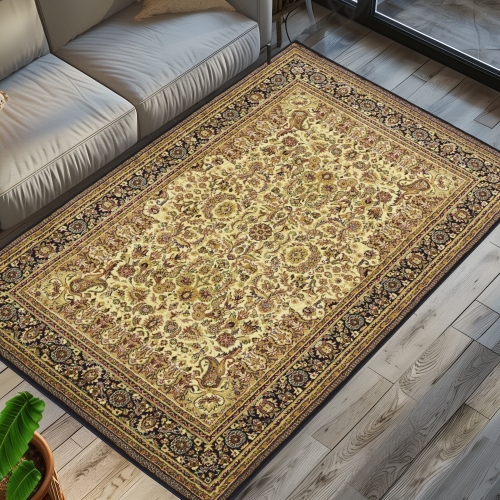 Dywan Tradycyjny 60x100 cm Orientalny Kremowy Do Salonu BELVEDERE 1650A cream/black