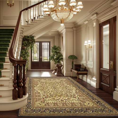 Dywan Tradycyjny 60x100 cm Orientalny Kremowy Do Salonu BELVEDERE 1650A cream/black