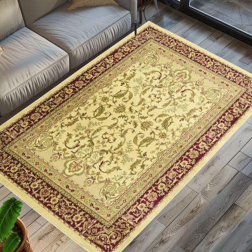 Dywan Tradycyjny 60x100 cm Orientalny Kremowy Do Salonu BELVEDERE 2284A cream/cherry