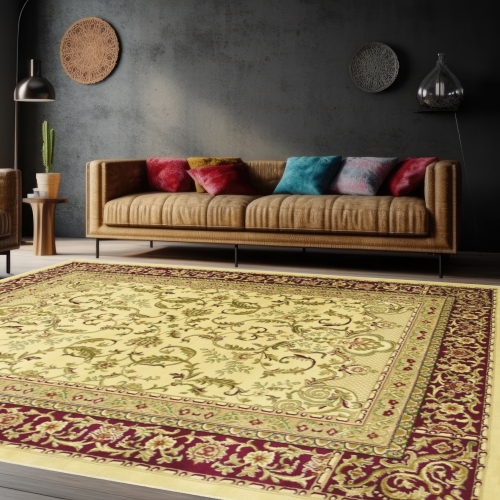 Dywan Tradycyjny 60x100 cm Orientalny Kremowy Do Salonu BELVEDERE 2284A cream/cherry
