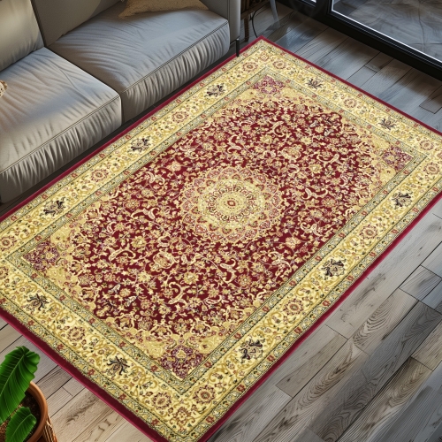Dywan Tradycyjny 100x180 cm Orientalny Bordowy Do Salonu BELVEDERE 4285D cherry/cherry