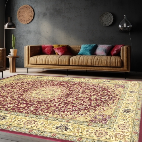 Dywan Tradycyjny 100x180 cm Orientalny Bordowy Do Salonu BELVEDERE 4285D cherry/cherry