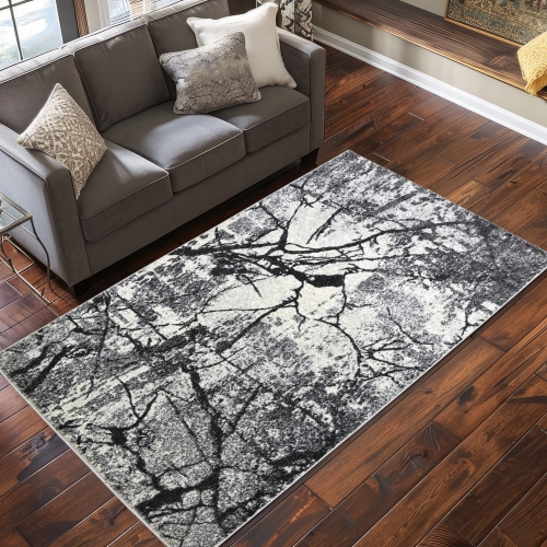 Dywan Abstrakcyjny 120x170 Nowoczesny Szary Do Salonu ADVENTURE 59961-16811