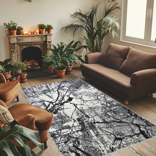 Dywan Abstrakcyjny 120x170 Nowoczesny Szary Do Salonu ADVENTURE 59961-16811