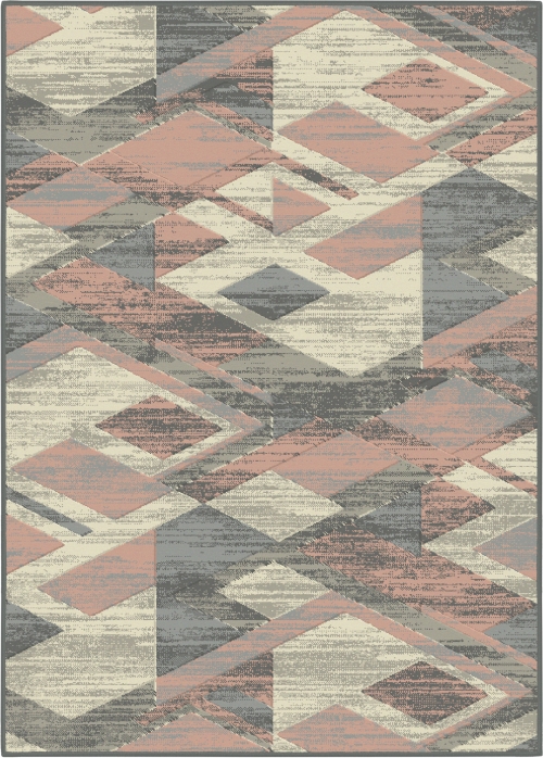 SZARY RÓŻOWY NOWOCZESNY DYWAN DO SALONU - DYWANY VENEZIA - (704386 95815 grey flamingo) 120x170
