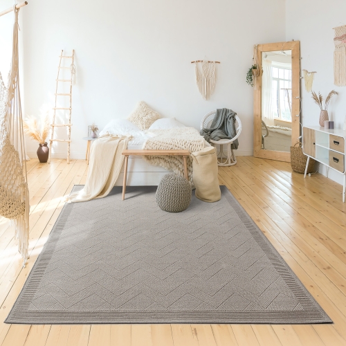 Dywan Wełniany 120x170 cm Boho Szary Do Salonu DUNE NATURAL 76361-68400
