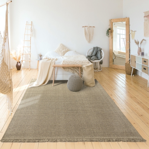 Dywan Wełniany 160x230 cm Boho Beżowy Do Salonu DUNE NATURAL 89861-69500