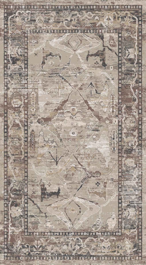 Chodnik Abstrakcyjny 70 cm Nowoczesny Beżowy Do Salonu LAILA 2501A d.beigecoken/d.beige 70 szer.