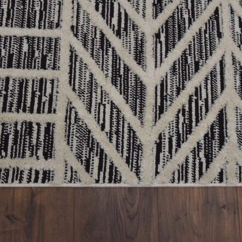 Dywan z frędzlami 160x230 cm Boho Szary Do Salonu AREZZO Z530B antrasit/antrasit