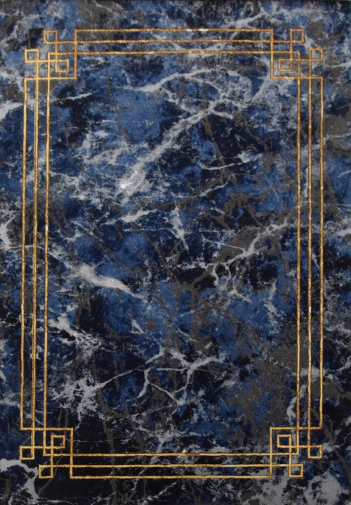 Dywan Abstrakcyjny 160x230 cm Nowoczesny Granatowy Do Salonu ETNA BP22B blue/grey