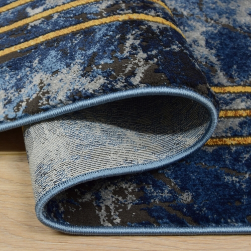 Dywan Abstrakcyjny 160x230 cm Nowoczesny Granatowy Do Salonu ETNA BP22B blue/grey
