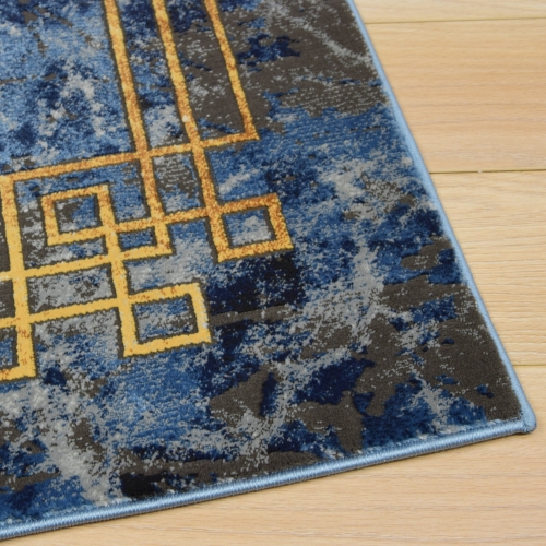 Dywan Abstrakcyjny 160x230 cm Nowoczesny Granatowy Do Salonu ETNA BP22B blue/grey