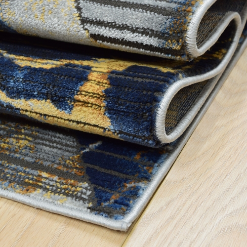 Dywan Abstrakcyjny 160x230 cm Nowoczesny Granatowy Do Salonu ETNA BP23A grey/beige