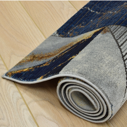 Dywan Abstrakcyjny 160x230 cm Nowoczesny Granatowy Do Salonu ETNA BP23A grey/beige