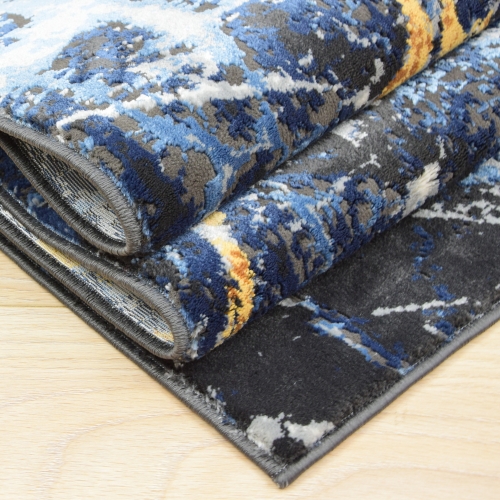 Dywan Abstrakcyjny 200x290 cm Nowoczesny Granatowy Do Salonu ETNA BP25A black/d.blue