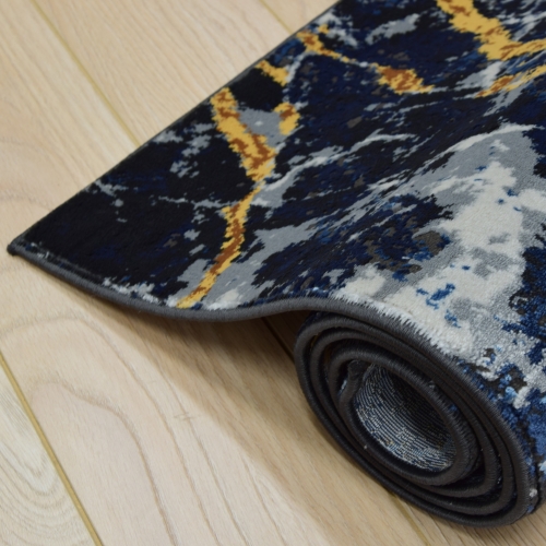 Dywan Abstrakcyjny 200x290 cm Nowoczesny Granatowy Do Salonu ETNA BP25A black/d.blue