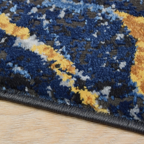 Dywan Abstrakcyjny 200x290 cm Nowoczesny Granatowy Do Salonu ETNA BP25A black/d.blue