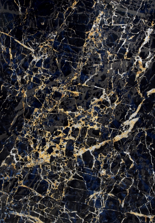 CZARNY NOWOCZESNY DYWAN DO SALONU - DYWANY ETNA - (BP26A black/d.blue) 80x150