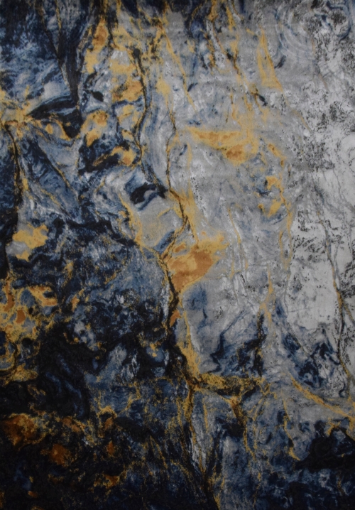 GRANATOWY NOWOCZESNY DYWAN DO SALONU - DYWANY ETNA - (BP30A grey/blue) 80x150