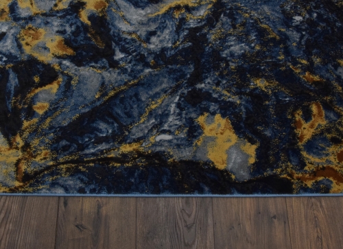 GRANATOWY NOWOCZESNY DYWAN DO SALONU - DYWANY ETNA - (BP30A grey/blue) 80x150
