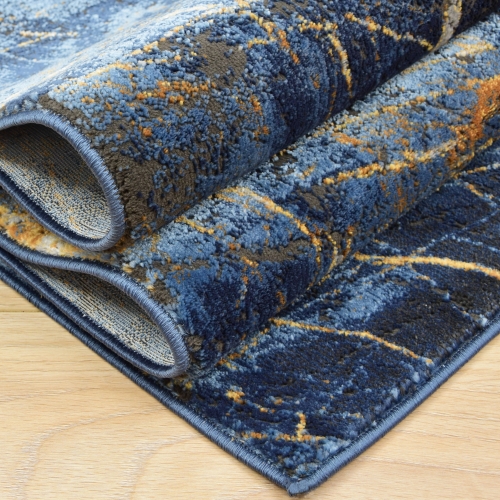 Dywan Abstrakcyjny 60x110 cm Nowoczesny Granatowy Do Salonu ETNA BP23A grey/beige