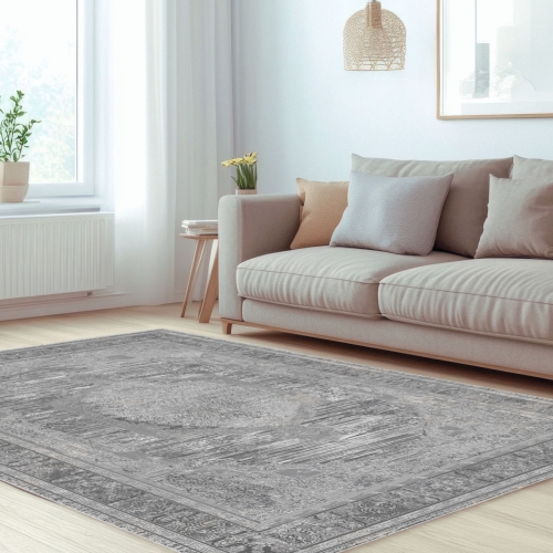 Dywan Tradycyjny 160x230 cm Orientalny Szary Do Salonu LATINA CH99A d.grey/grey