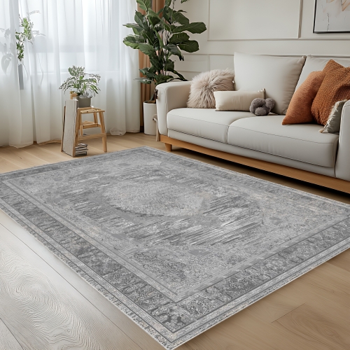 Dywan Tradycyjny 160x230 cm Orientalny Szary Do Salonu LATINA CH99A d.grey/grey