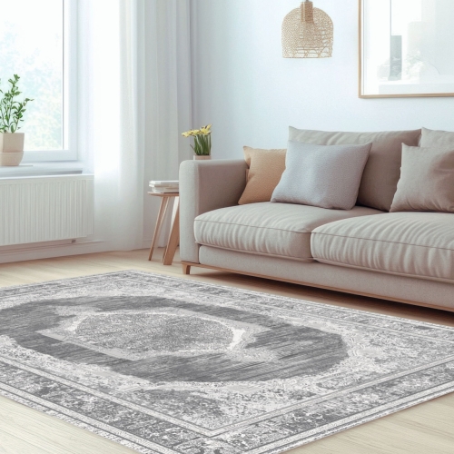 Dywan Tradycyjny 140x200 cm Orientalny Szary Do Salonu LATINA CH99A grey/grey