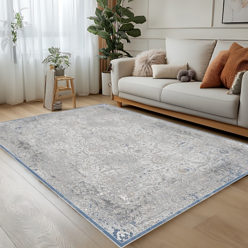 Dywan Tradycyjny 80x150 cm Orientalny Szary Do Salonu LATINA CM53A l.grey/l.grey