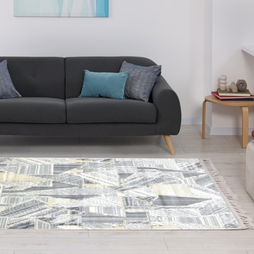 Dywan z frędzlami 120x170 cm Boho Szary Do Salonu ANKONA 7725A grey/bone