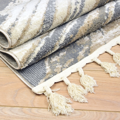 Dywan z frędzlami 120x170 cm Boho Szary Do Salonu ANKONA 8253A grey/beige