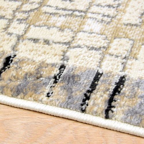 Dywan z frędzlami 120x170 cm Boho Beżowy Do Salonu ANKONA 8704A bone/grey