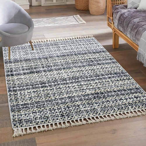 Dywan z frędzlami 120x170 cm Boho Szary Do Salonu ANKONA 9028A grey/beige