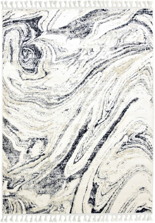 Dywan z frędzlami 120x170 cm Boho Beżowy Do Salonu ANKONA 9358A bone/black