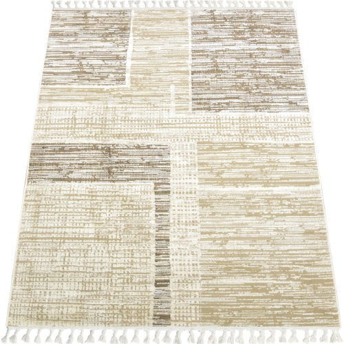 Dywan z frędzlami 160x230 cm Boho Beżowy Do Salonu ANKONA 9591A beige/brown