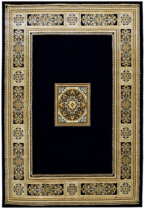 Dywan Tradycyjny 160x220 cm Orientalny Czarny Do Salonu BELVEDERE 0809D navy/navy