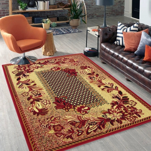 Dywan Tradycyjny 160x220 cm Orientalny Bordowy Do Salonu GRAFICA Braid