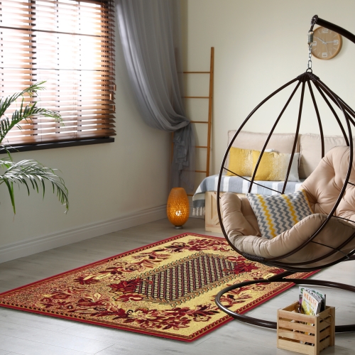 Dywan Tradycyjny 160x220 cm Orientalny Bordowy Do Salonu GRAFICA Braid