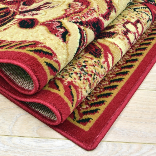 Dywan Tradycyjny 160x220 cm Orientalny Bordowy Do Salonu GRAFICA Braid
