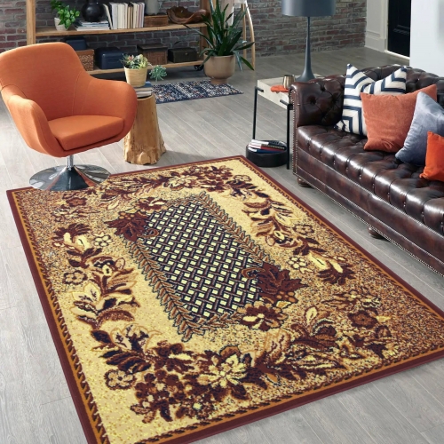 Dywan Tradycyjny 300x400 cm Orientalny Brązowy Do Salonu GRAFICA Braid